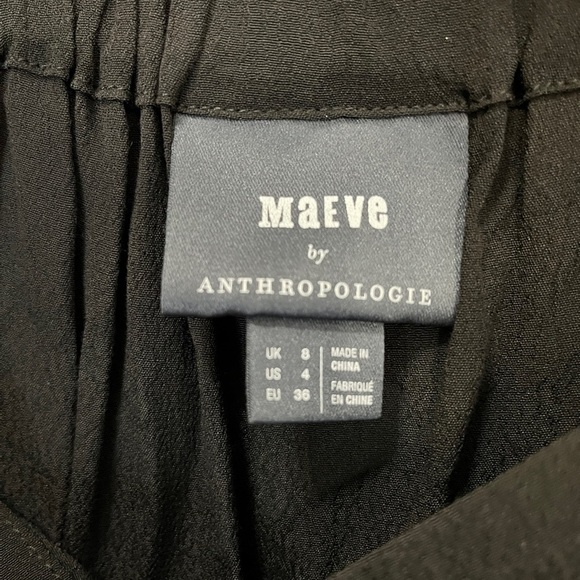 Maeve Anthropologie black minimalist blouse top size small 4 - Picture 2 of 2
